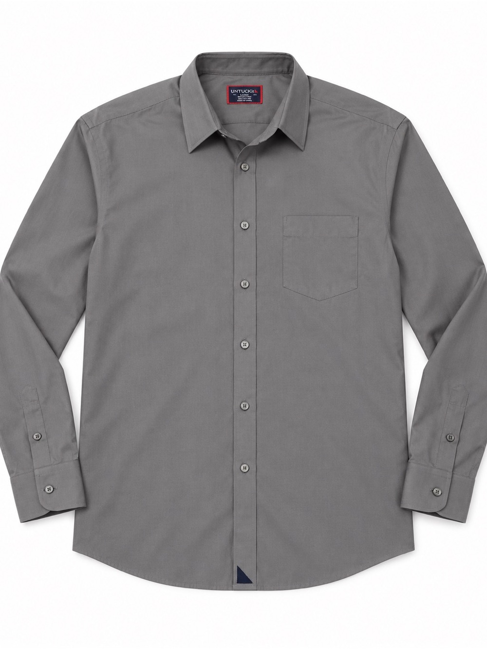 Untuckit Men's Long Sleeve Gray Button-Down Shirt